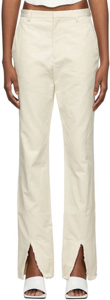 Hlače Dion Lee Split Frayed Trousers Bela | C2028R22, 0