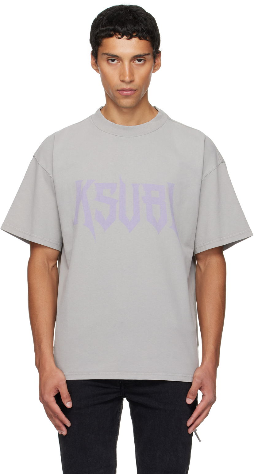 Majica Ksubi Ksubi Blasted Ekcess Short Sleeve T-Shirt Siva | MFA25TE007