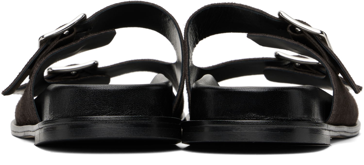 Nega čevljev Aeyde Aeyde Meena Suede Double Buckle Slides Rjava | A11-FS-FOXR08FL174-SS25-953-022, 1