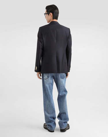 Jakna Dolce & Gabbana Single-Breasted Wool and Silk Jacket with Patch Črna | G2LK0ZFU3H1B0665, 2