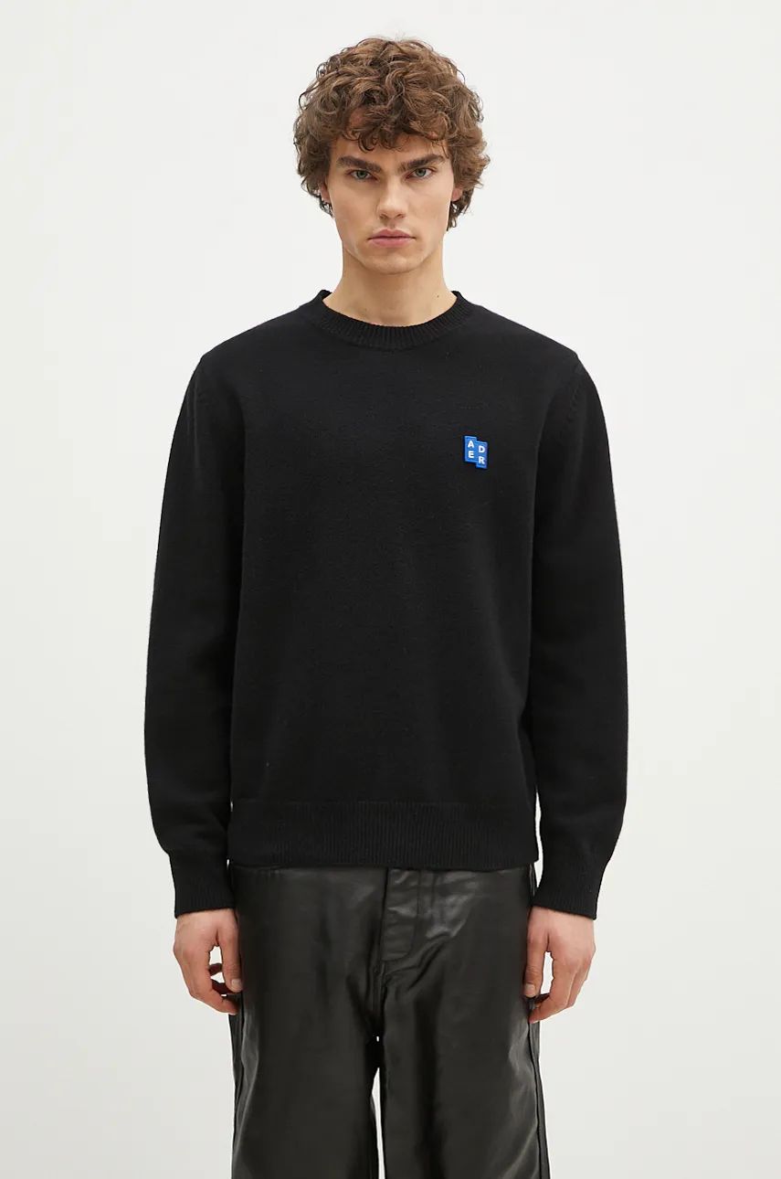 Pleteni pulover ADER ERROR Black Wool Sweater With Logo Patch Črna | BMSGFYKT0101BK, 0