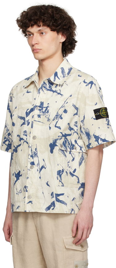 Srajce Stone Island Stone Island Scan Camo Stretch Ripstop Shirt Bež | K1S15 1100012 S00E1, 3