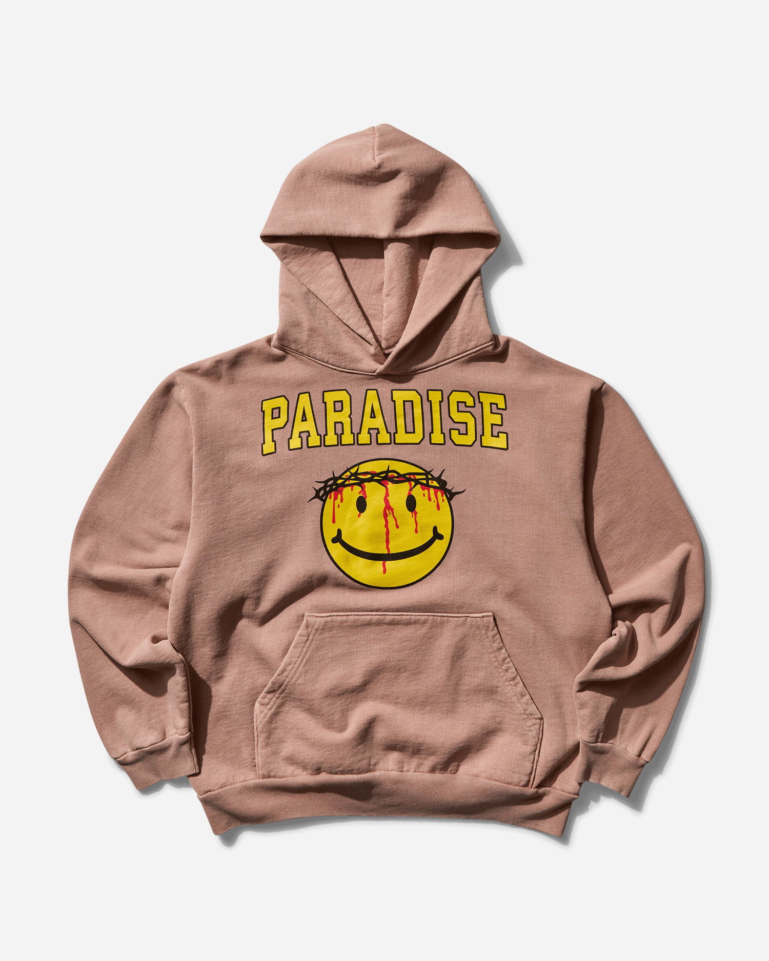 Pulover PARADIS3 Smiley Jesus Hoodie Rjava | PASMILEYHOOD 2, 0