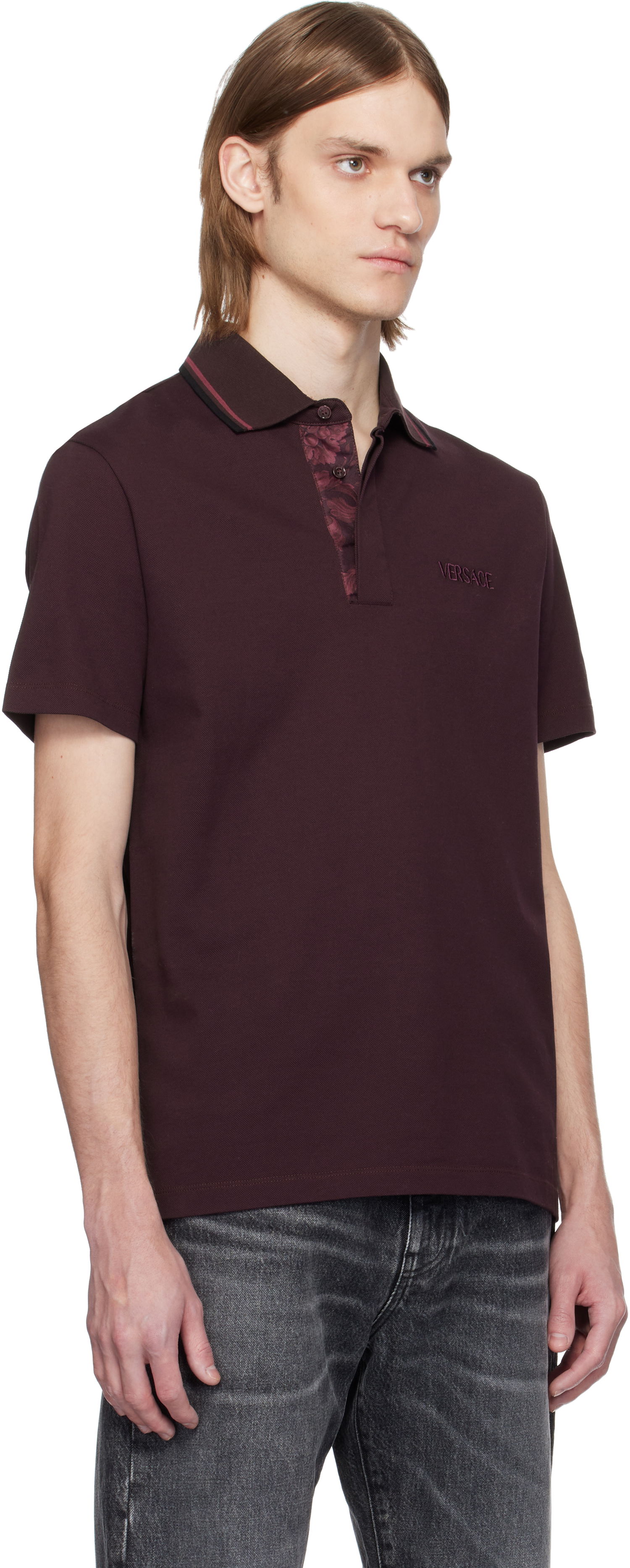 Polo majica Versace Versace Piqué Polo Bordo | 1015808_1A11072, 1