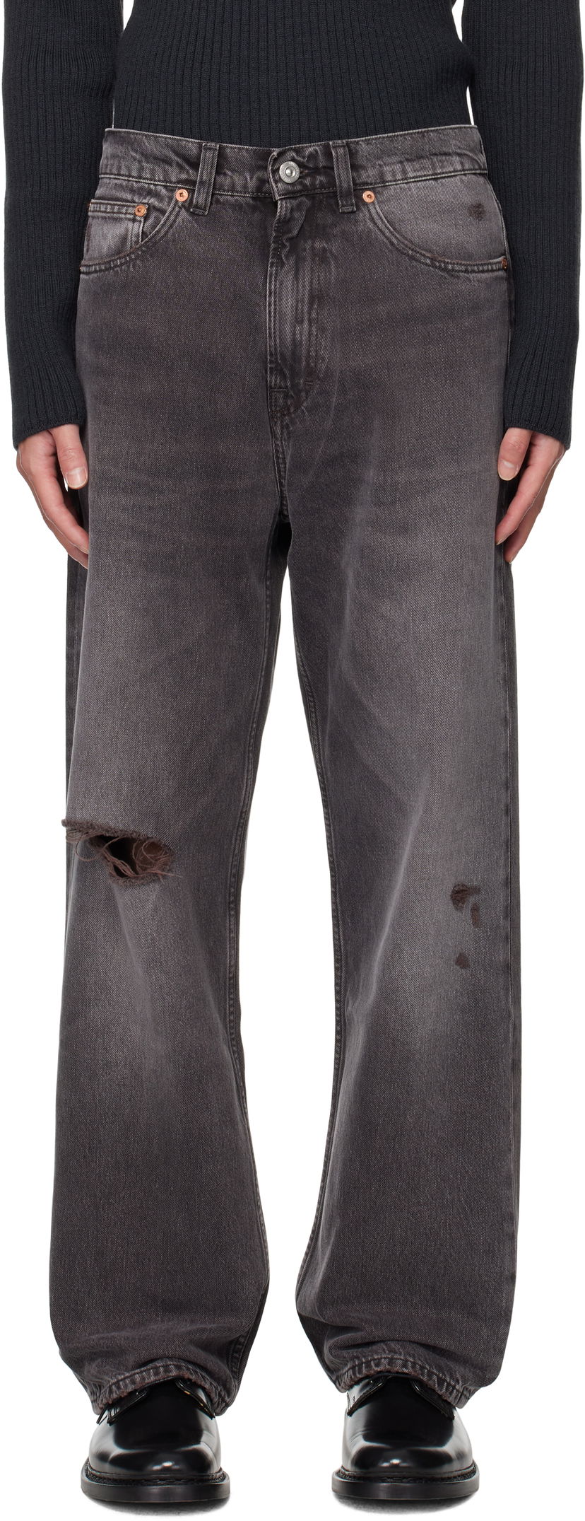 Kavbojke OUR LEGACY Our Legacy Third Cut Distressed Jeans Siva | M4255TH