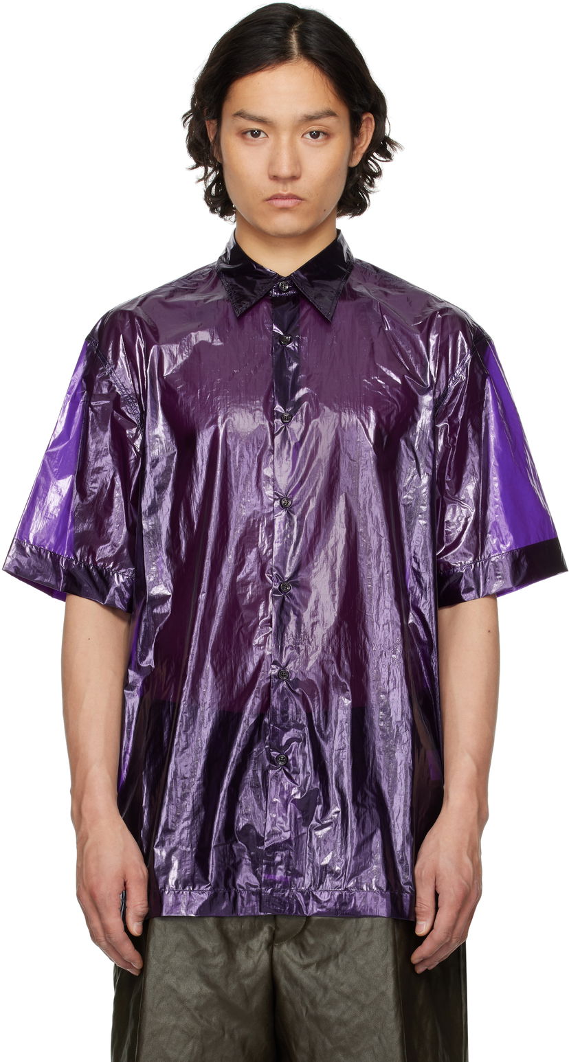 Srajce Dries Van Noten Dries Van Noten Sheer Short Sleeve Shirt Lila | 251-020762-1258