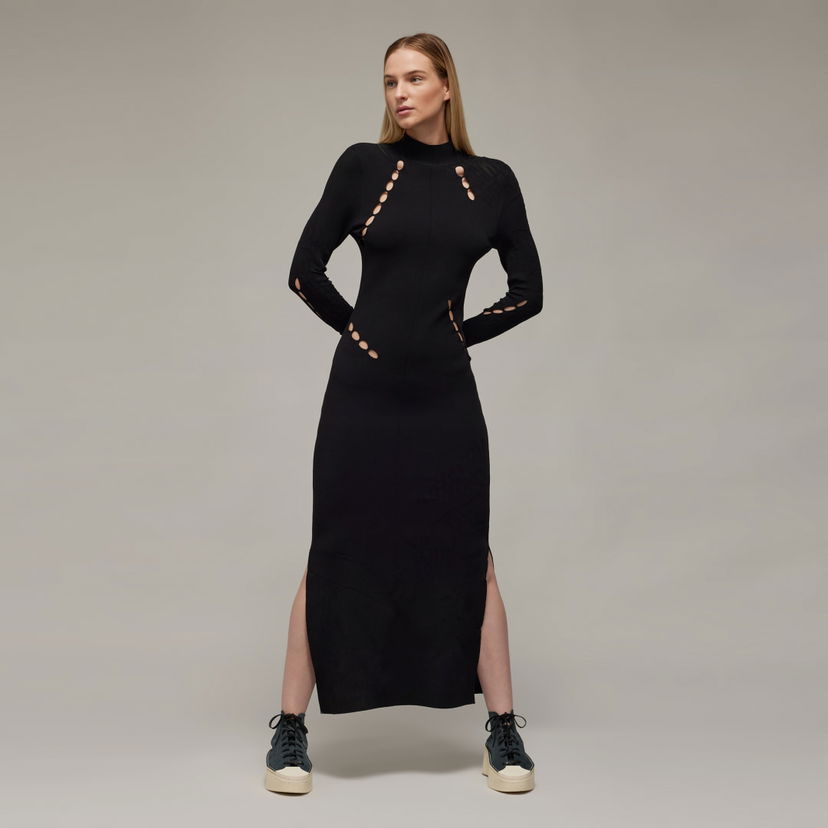 Obleke Y-3 Ingesan Knit Cutout Dress Črna | IP5582