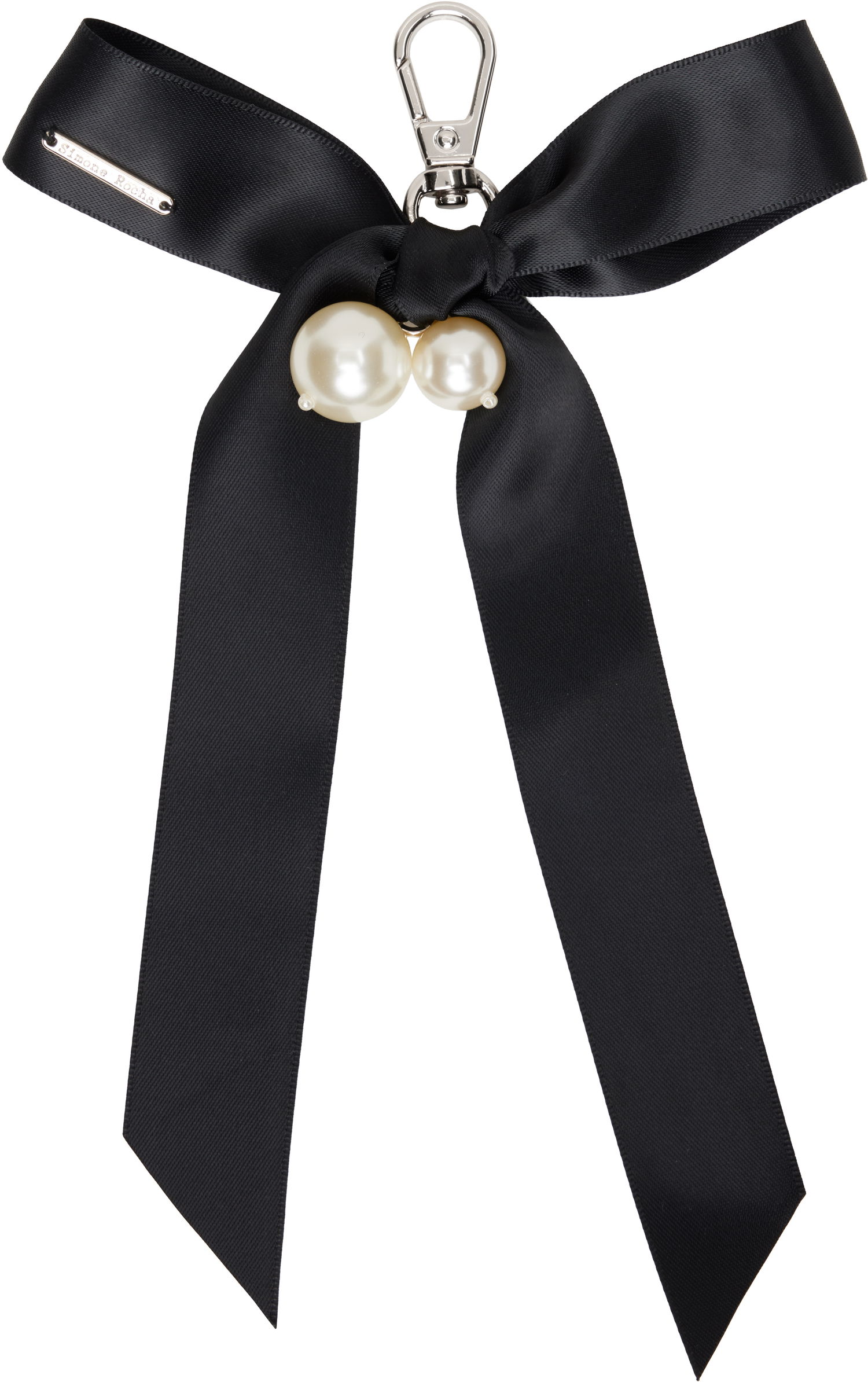 Obeski za ključe Simone Rocha Simone Rocha Bow Faux-Pearl Bag Charm Keychain Črna | KEYCHAIN3-M 0904, 0