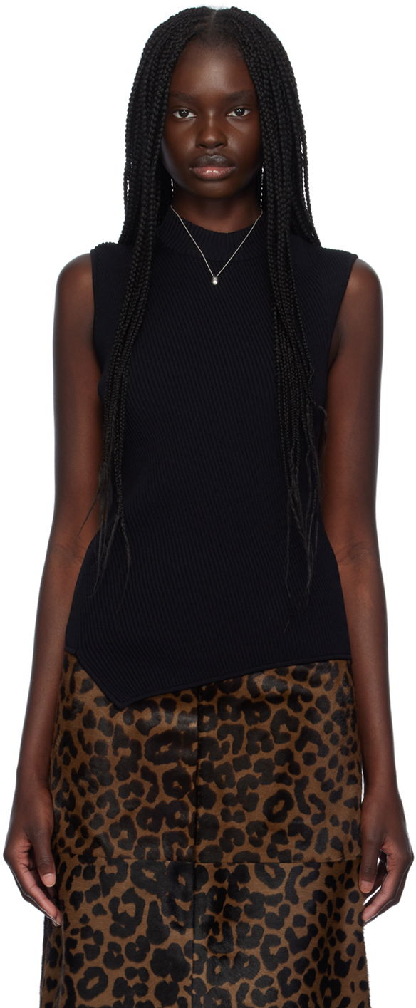 Majica brez rokavov TOTEME TOTEME Asymmetric Tank Top Črna | 243-WRT0336-YA0089