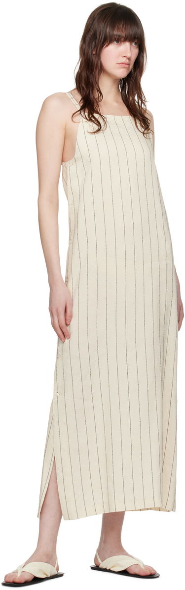 Obleke Loulou de Saison Loulou de Saison Etta Striped Midi Dress Bež | ETTA, 3