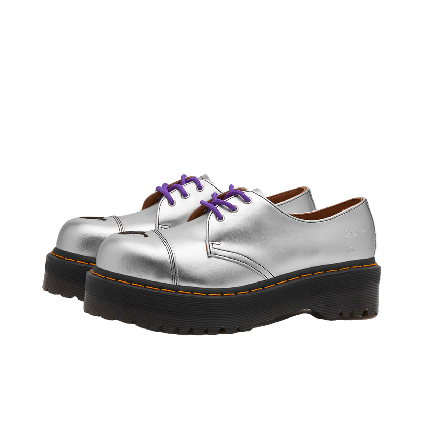 Superge in čevlji Dr. Martens Women's x MadeMe 1461 Quad in Silver Alumix, Size UK 3 | END. Clothing Kovinski | 32162040
