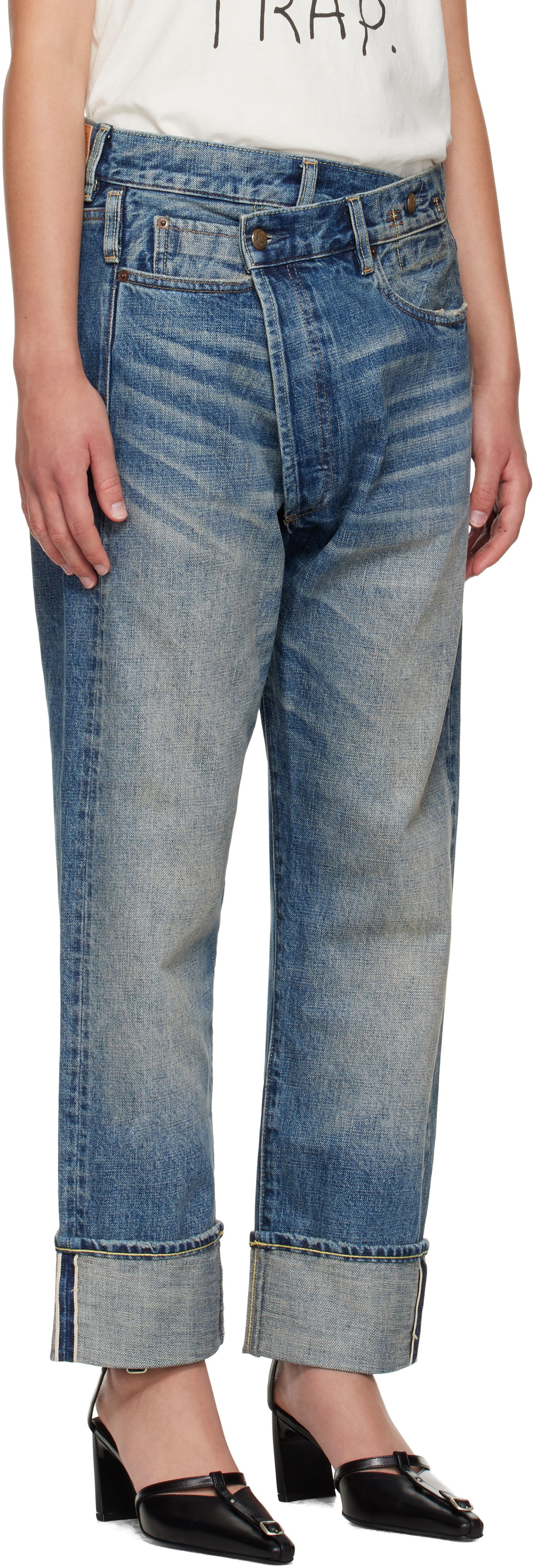 Kavbojke R13 R13 Cuffed Crossover Jeans Modra | R13WD193-D324B, 1