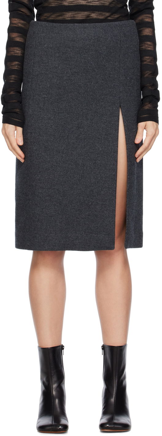 Krila We11done We11done Vented Miniskirt Siva | WD-SK3-23-253-W-DG