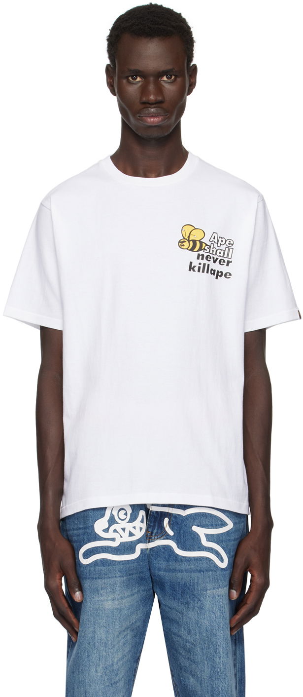 Majica BAPE Bee Logo T-shirt Bela | 001TEK301045M