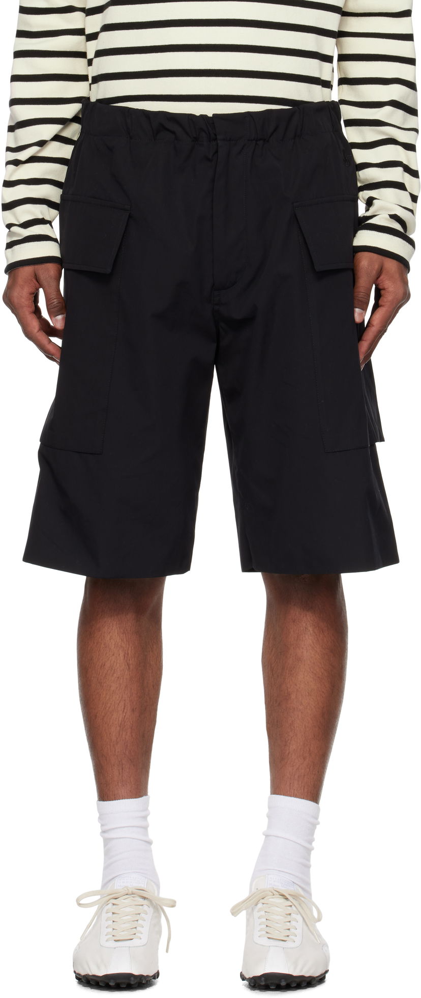Kratke hlače Jil Sander Jil Sander Embroidered Logo Cargo Shorts Črna | J47KA0279_J45292