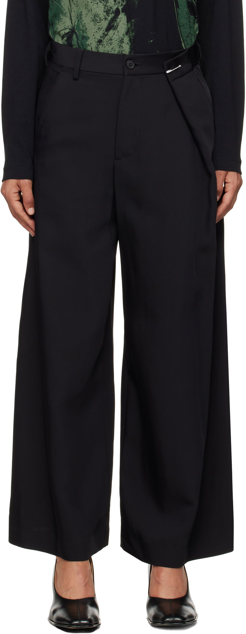 Hlače Maison Margiela Straight Leg Trousers Črna | S62KB0217 M35225