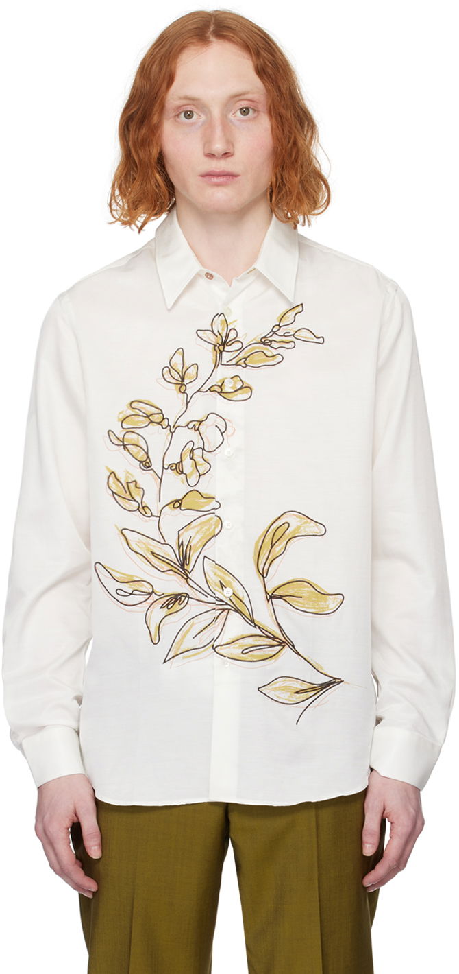 Srajce Paul Smith Paul Smith Embroidered Shirt Bela | M1R-700YE-M02263-04