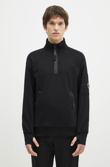 Pulover C.P. Company Diagonal Raised Fleece Half-Zipped Sweatshirt Črna | 17CMSS027A005086W, 0