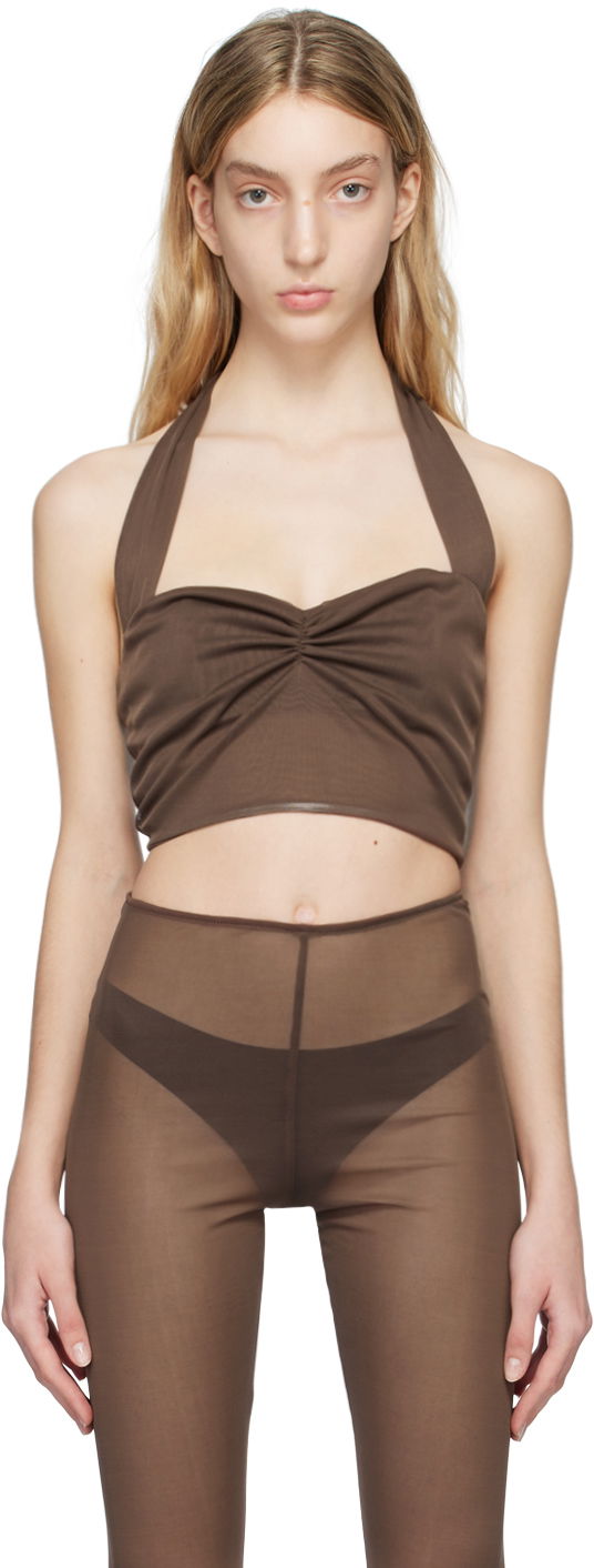 Majica brez rokavov Anna Sui Anna Sui Halter Top Rjava | 0123D20