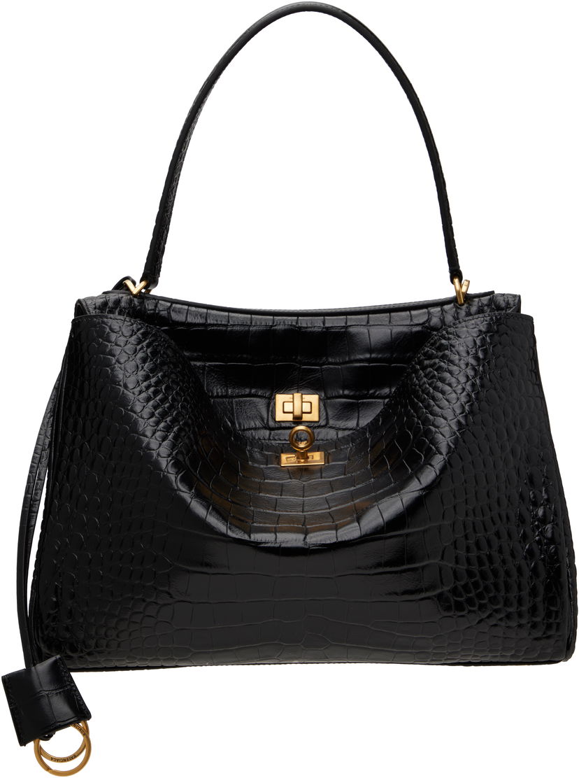 Tote bag Balenciaga Croc Rodeo Medium Bag Črna | 789772 2AA5L