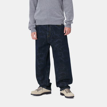 Kavbojke Carhartt WIP Relaxed Fit Printed Cotton Canvas Pants Modra | I033755_3, 0