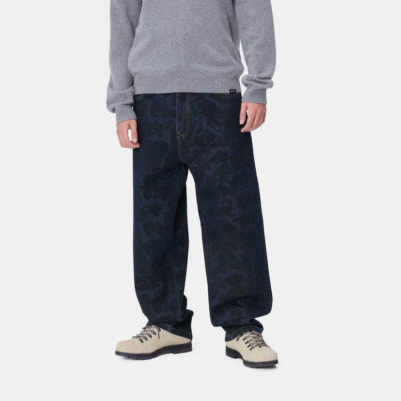 Kavbojke Carhartt WIP Relaxed Fit Printed Cotton Canvas Pants Modra | I033755_3