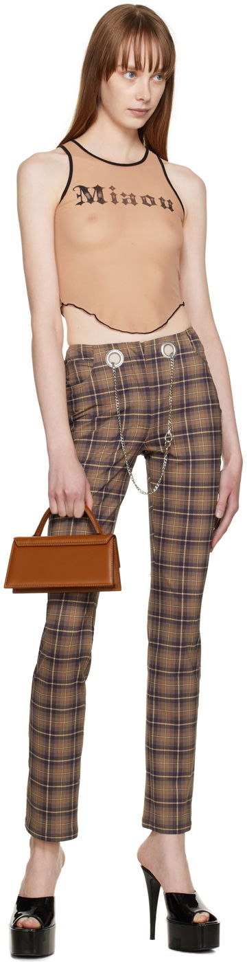 Hlače Miaou Miaou Tommy Plaid Trousers with Chain Rjava | 1004PTCHP, 3