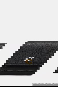 Pebbled Leather Mini Flap Wallet
