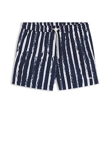 Kopalke BOSS Striped Swim Shorts with Logo Mornarica | 50544499
