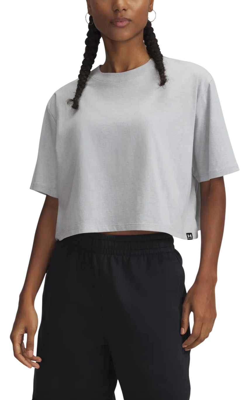 Krop-top Under Armour Rival Short Sleeve Crop Top Siva | 1389721-011