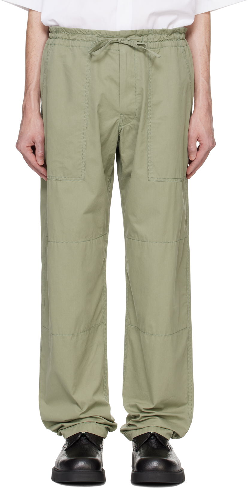 Hlače Bottega Veneta Cotton Twill Trousers Zelena | 794140 V4CS0 3025