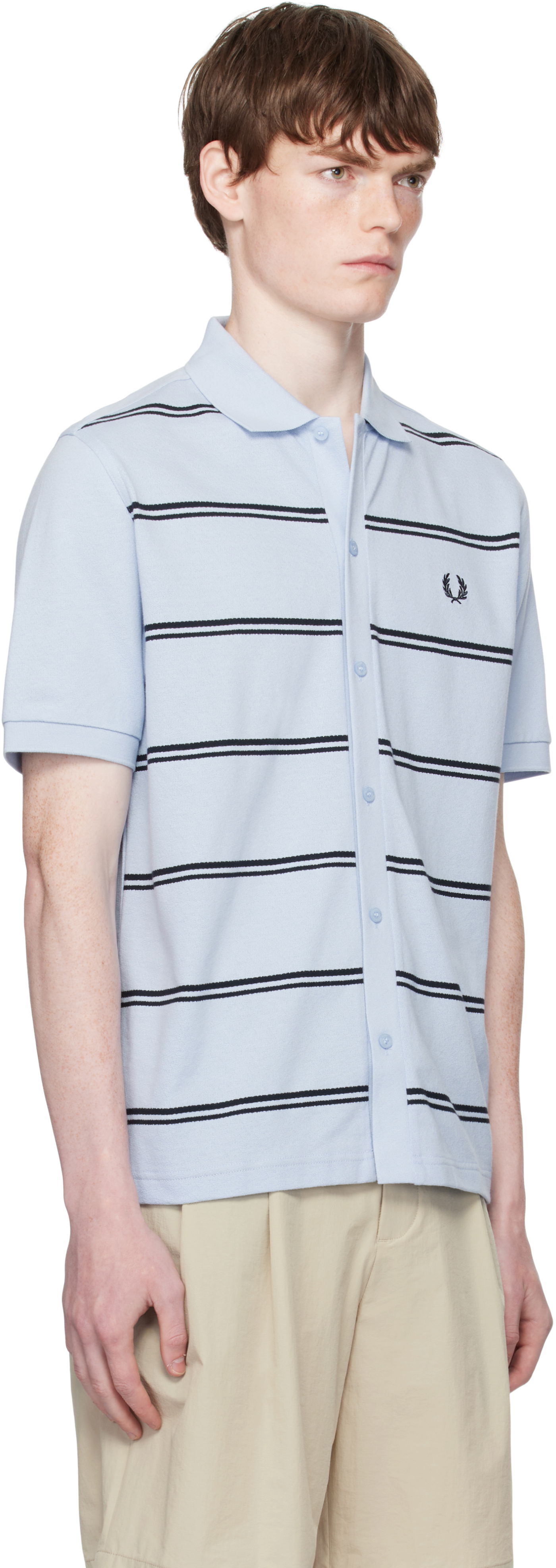 Polo majica Fred Perry Fred Perry Striped Button-Through Polo Modra | M9906, 1