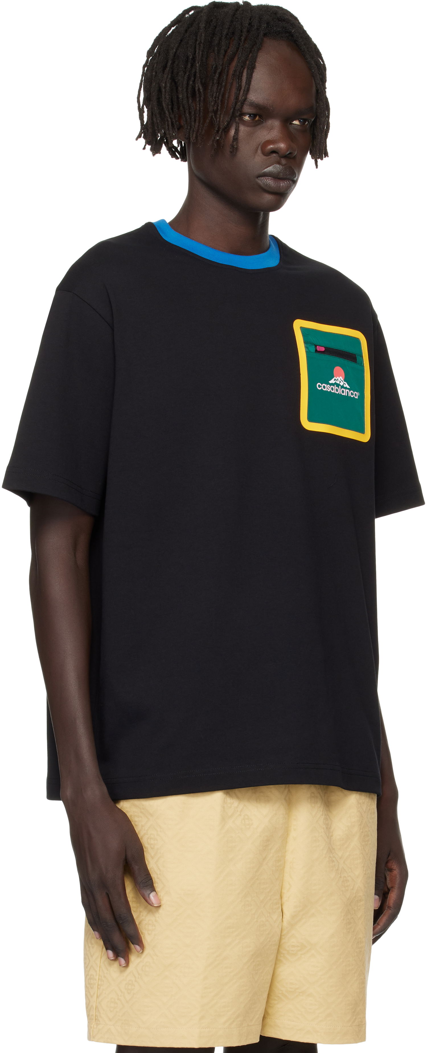 Majica Casablanca Casablanca Montagne Pocket Tee Črna | MPF25-JTS-043-01, 1