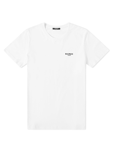 Majica Balmain Flock Small Logo T-Shirt Bela | BH1EF000BB04-GAB