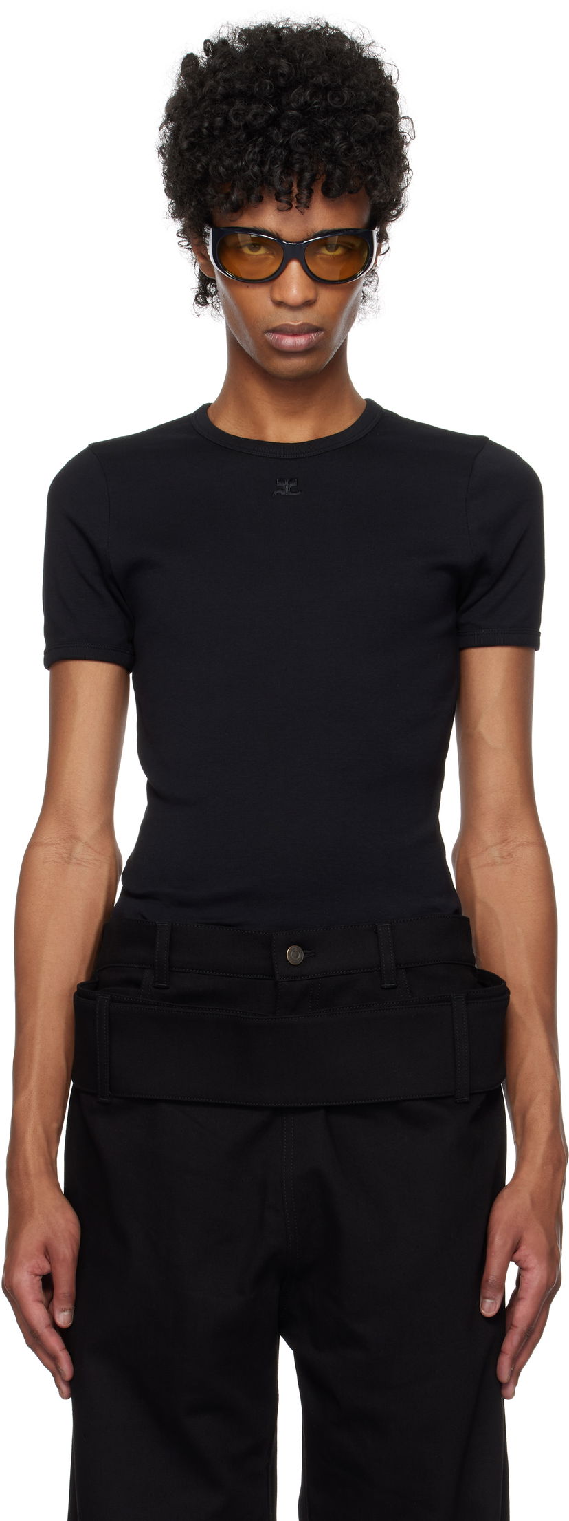 Majica Courrèges Courrèges Signature T-Shirt Črna | 125JTS020JS0203