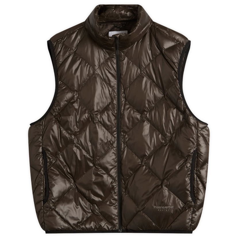 Telovnik thisisneverthat PERTEX Light Down Vest Rjava | TN253OOWVH02-BLK
