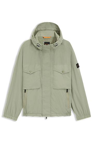 Jakna BOSS Water-repellent hooded jacket Zelena | 50543388