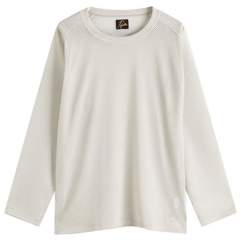 Majica Needles Needles Mesh Long Sleeve T-Shirt, Size Large Bela | QV345-A