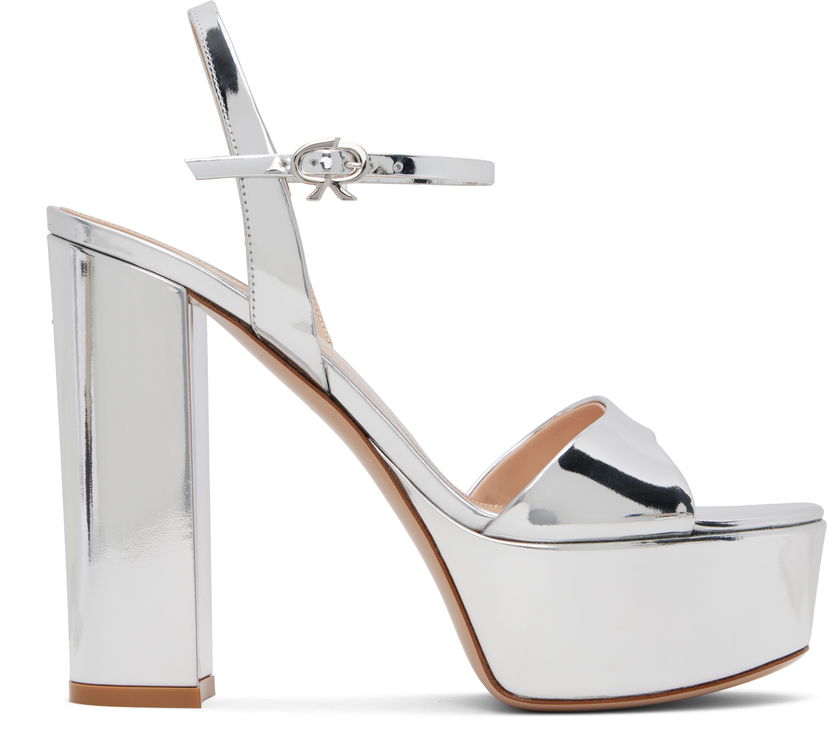 Superge in čevlji Gianvito Rossi Marlena Platform Heeled Sandals Kovinski | G32688-85RIC-MET