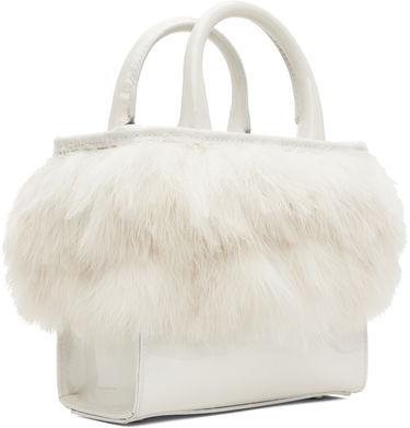 Torbica Blumarine Feather Patent Leather Top Handle Bag Bela | A4HHW047A, 1