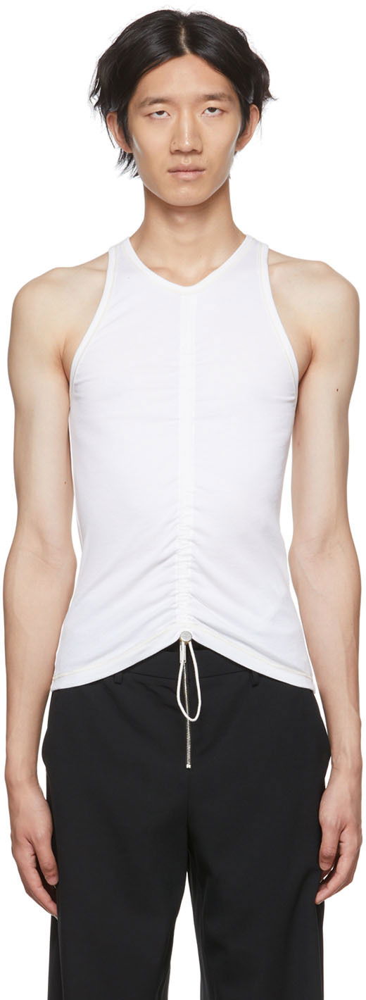 Majica brez rokavov Dion Lee Ruched Tank Top Bela | C3042S22