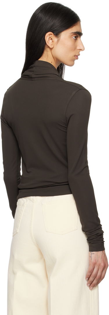 Pleteni pulover TOTEME TOTEME Overlapped Jersey Wrap Top Rjava | 252-WRT0443-FB0162, 2