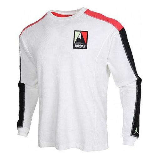 Pleteni pulover Jordan Jordan Winter Utility Logo Long Sleeve T-Shirt Bela | CT3382-100