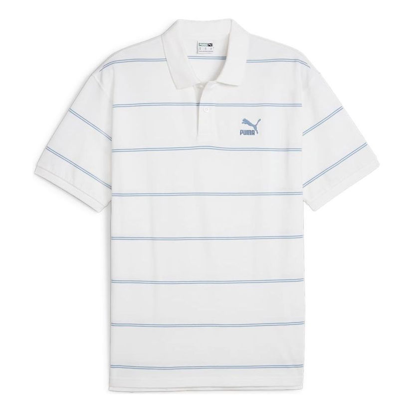 Polo majica Puma TEAM Striped Polo Shirt Bela | 627122-02