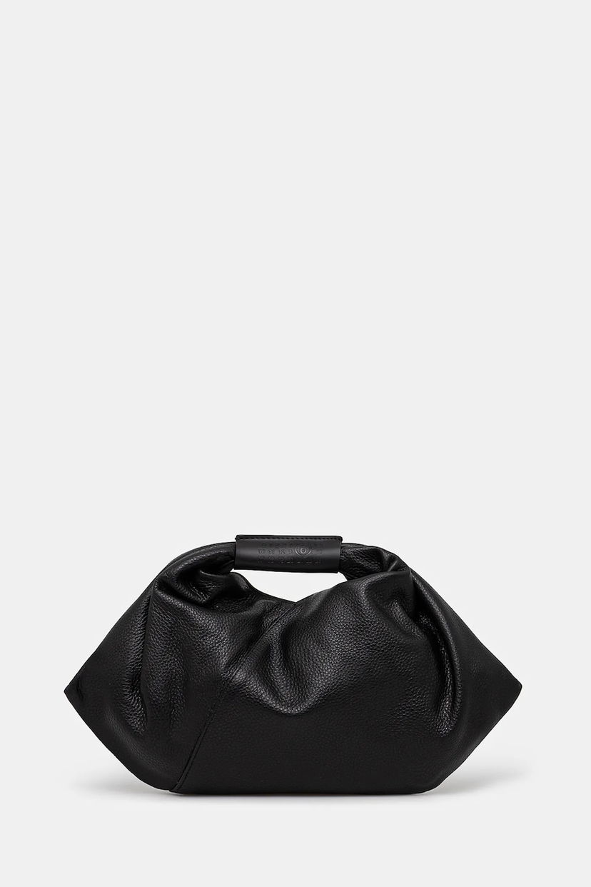 Torbica Maison Margiela MM6 Maison Margiela Japanese Draped Mini Leather Bag Črna | SB5WD0029