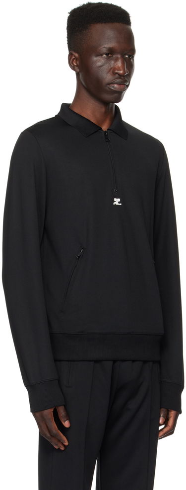Polo majica Courrèges Courrèges Zip Sweatshirt Črna | 124JVE063JS0091, 1