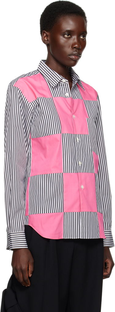 Srajce Comme des Garçons Comme des Garçons Homme Plus Broad Stripe and Solid Panel Shirt Roza | PO-B002-051, 1