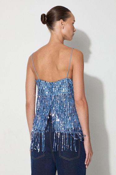 Majica brez rokavov Samsoe Samsoe Sequined Fringe Cami Top by Samsoe Samsoe Modra | F23200094, 2