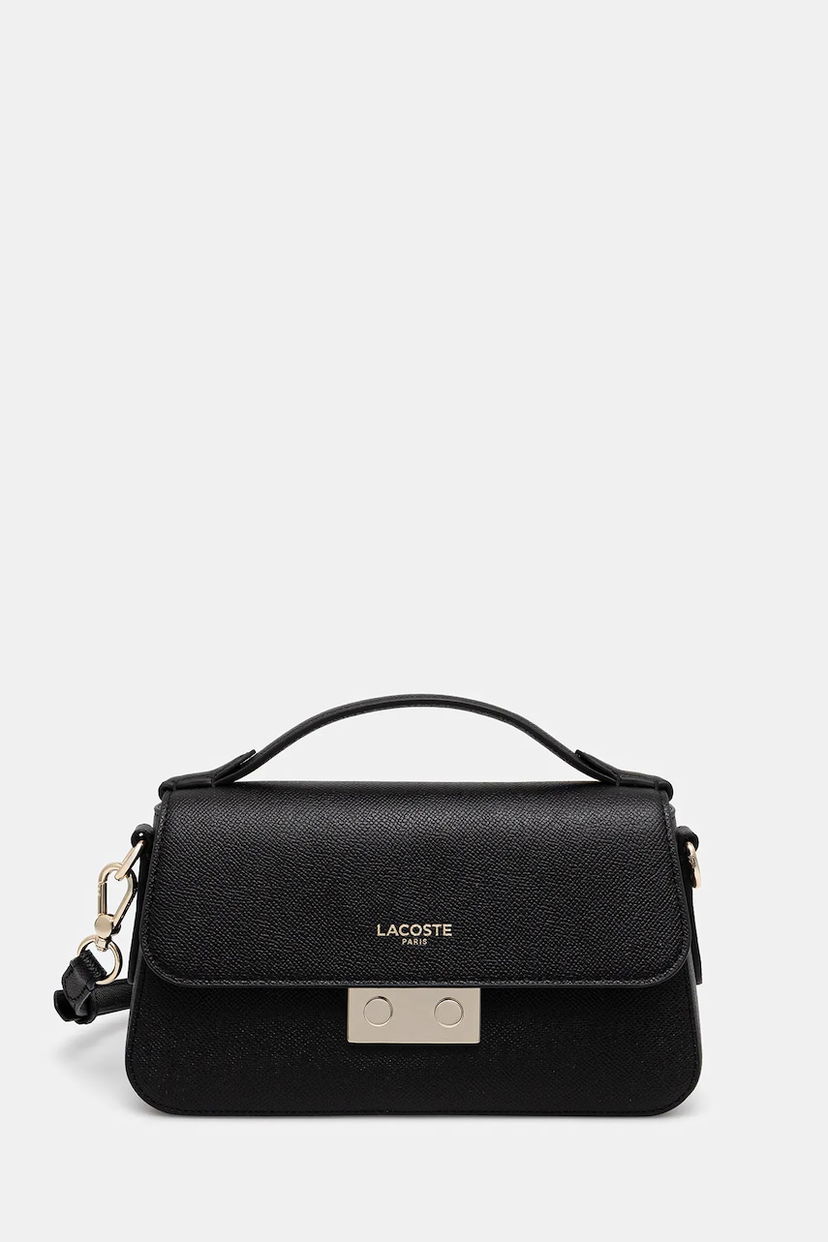 Torbica Lacoste Lacoste Leather Handbag Črna | NF5099PH