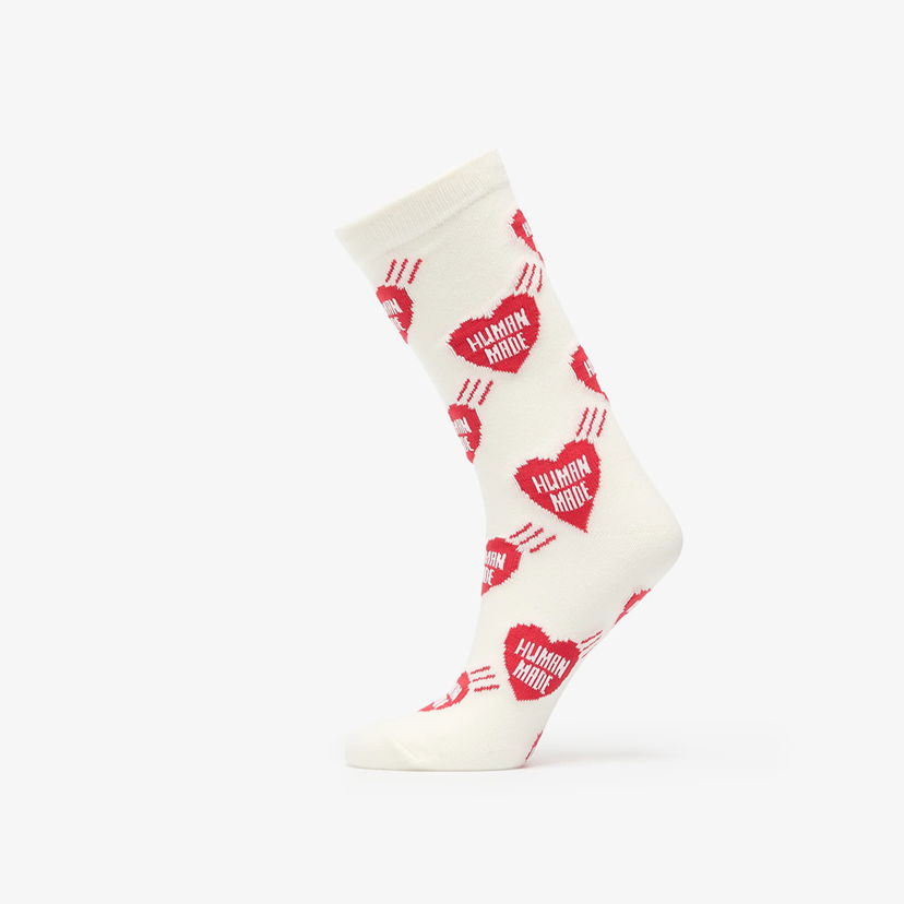 Nogavice Human Made HUMAN MADE Heart Socks 1-pack Bela | HM30GD060WH